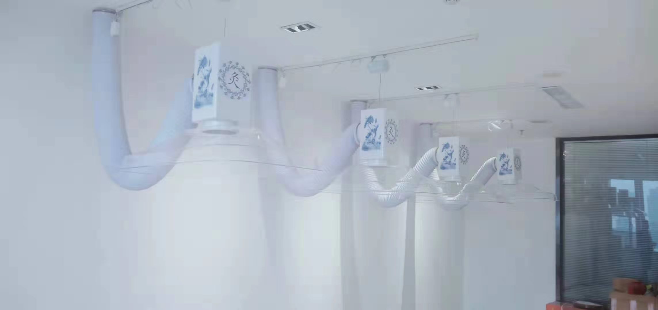 四川醫院艾灸排煙設備安裝施工現場